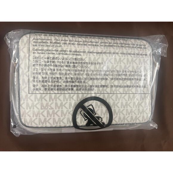 Michael Kors Ginny MK Logo Crossbody Shoulder Bag White Jet Set Item - Picture 7 of 9